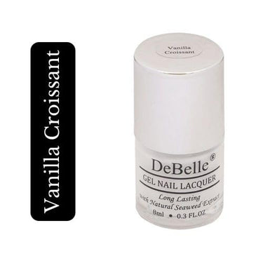 DeBelle Gel Nail Polish Vanilla Croissant(White Nail Paint)|Non UV - Gel Finish |Chip Resistant | Seaweed Enriched Formula| Long Lasting|Cruelty and Toxic Free| 8ml